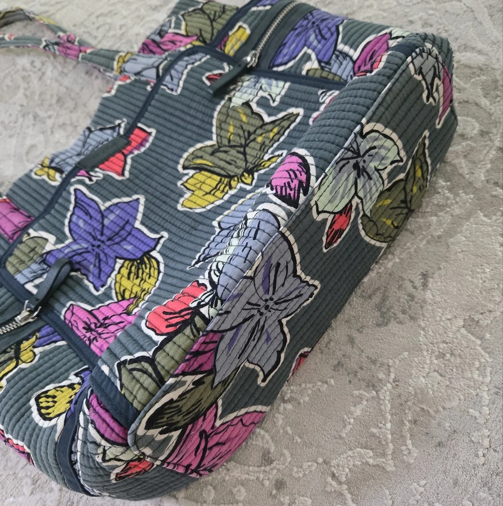 Vera Bradley Green Floral Patterned Tote Bag